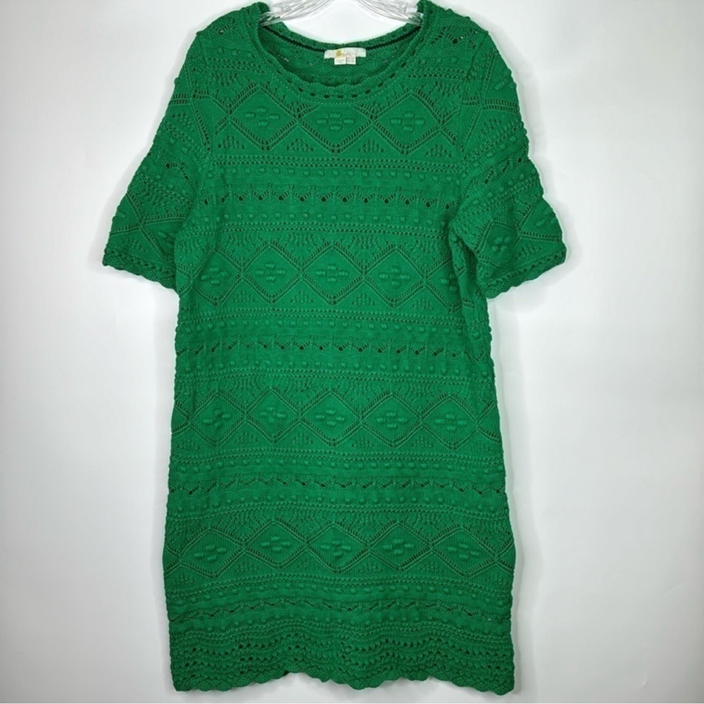 Boden Claudia Textured Green Dress Size 12